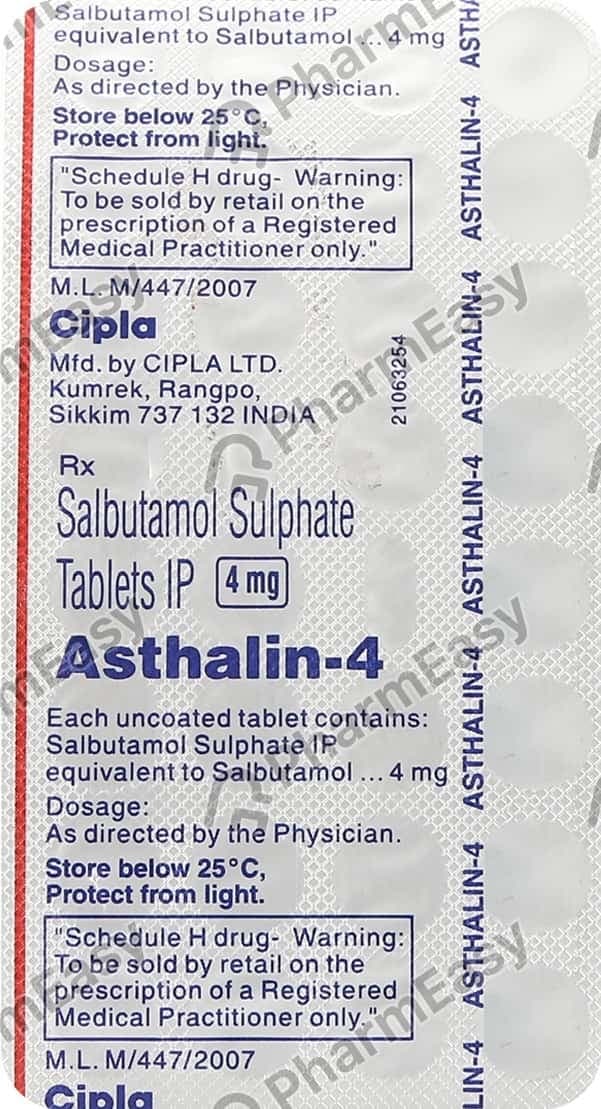Asthalin 4mg Strip Of 30 Tablets