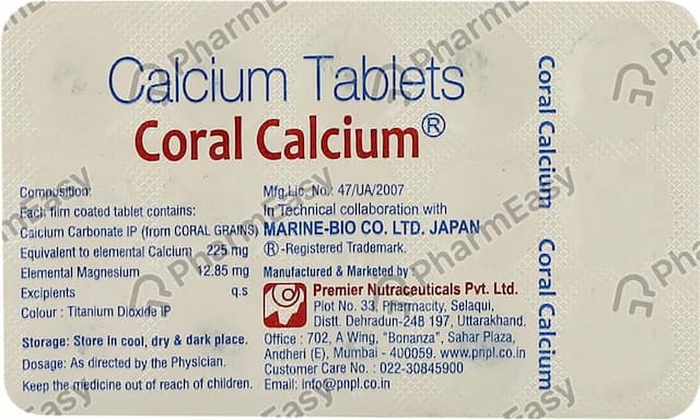 Coral Calcium 225mg Tablet