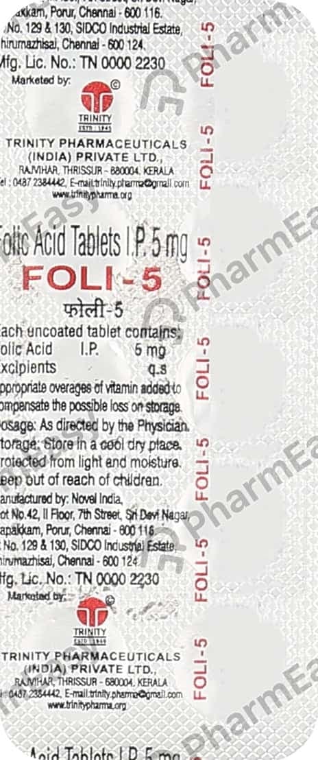 Foli 5mg Strip Of 10 Tablets