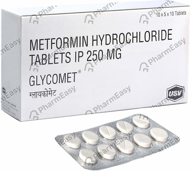 Glycomet 250mg Strip Of 10 Tablets