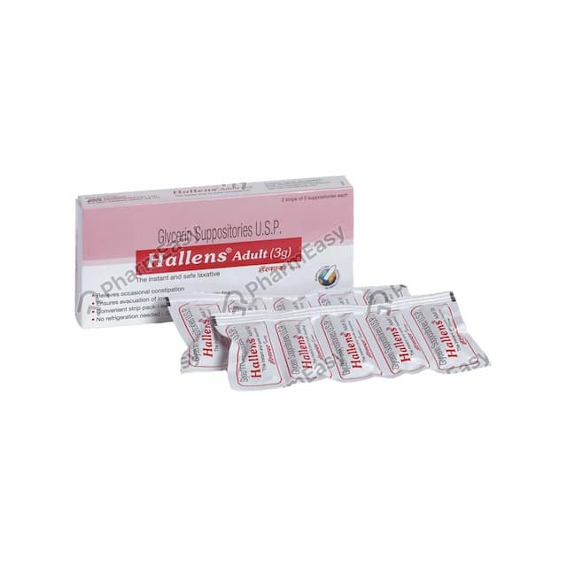 Hallens Glycerin Adult Suppositories 3gm 5'S