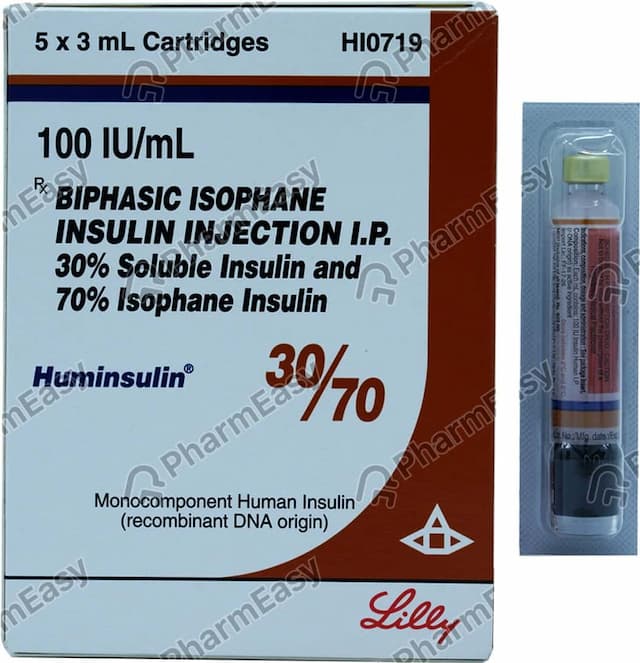 Huminsulin 30/70 100iu Cartridge Of 3ml Suspension For Injection