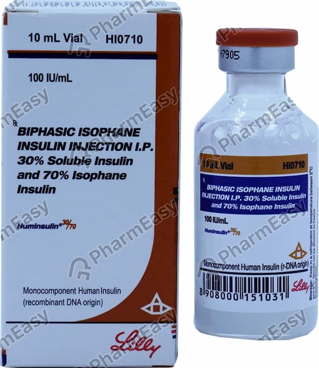 Huminsulin 30/70 100iu Vial Of 10ml Suspension For Injection