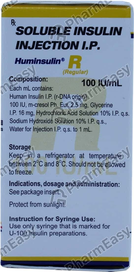 Huminsulin R 100iu Vial Of 10ml Solution For Injection