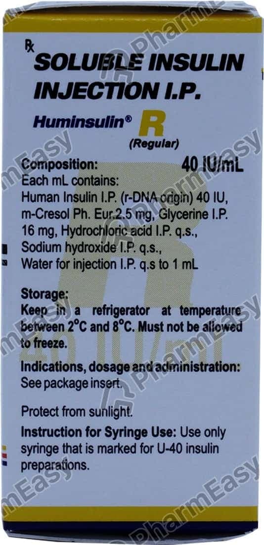 Huminsulin R 40iu Vial Of 10ml Solution For Injection