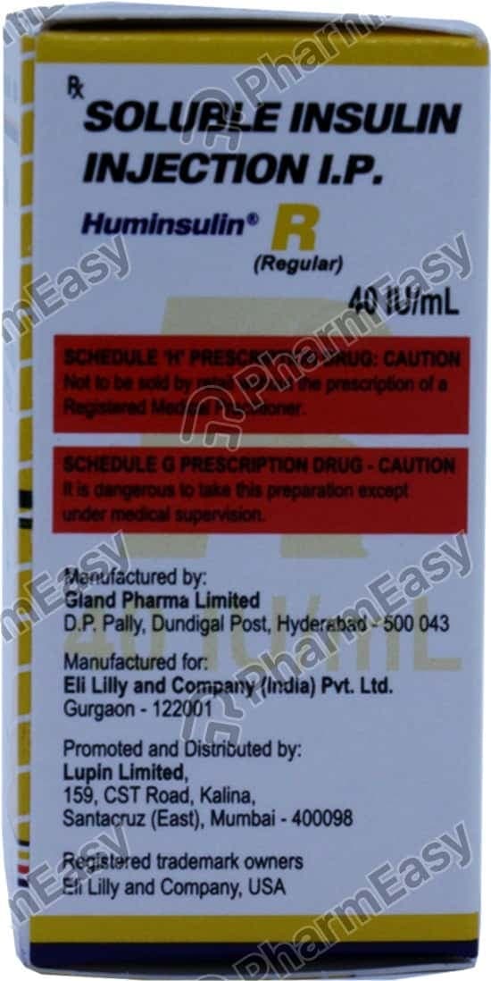 Huminsulin R 40iu Vial Of 10ml Solution For Injection