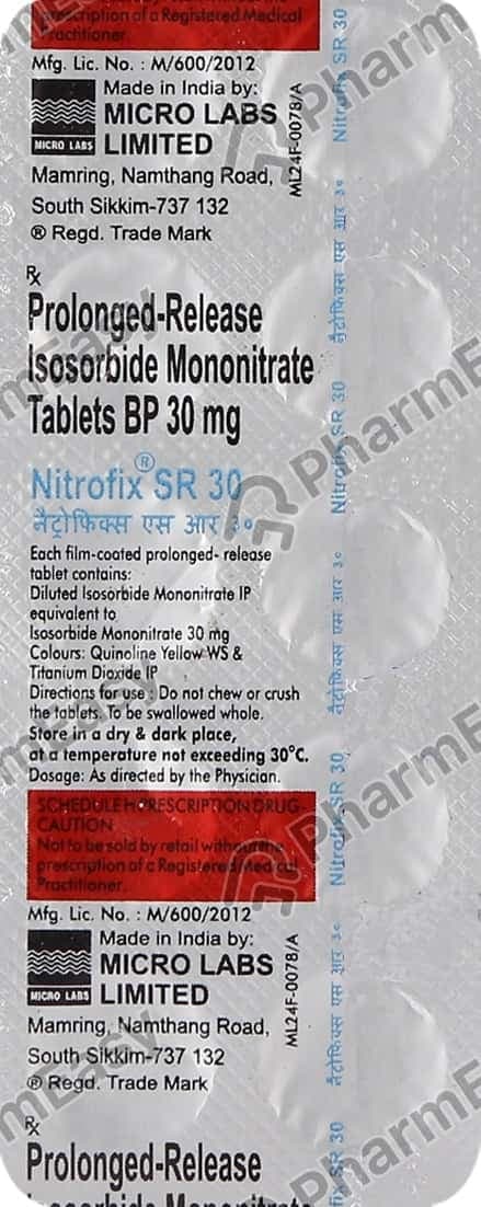 Nitrofix Sr 30mg Tablet