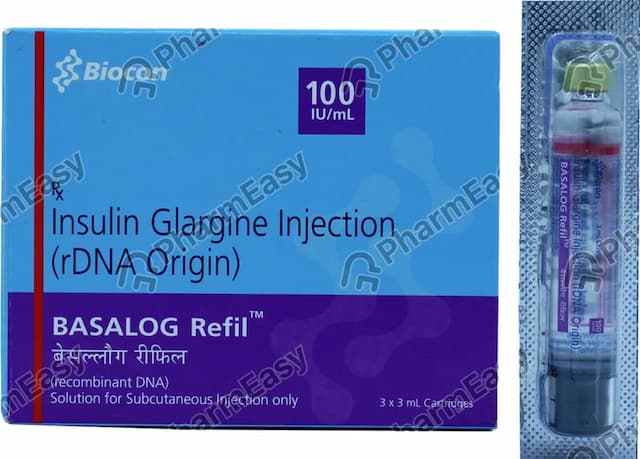 Basalog Refil 100iu Cartridge Of 3ml Solution For Injection