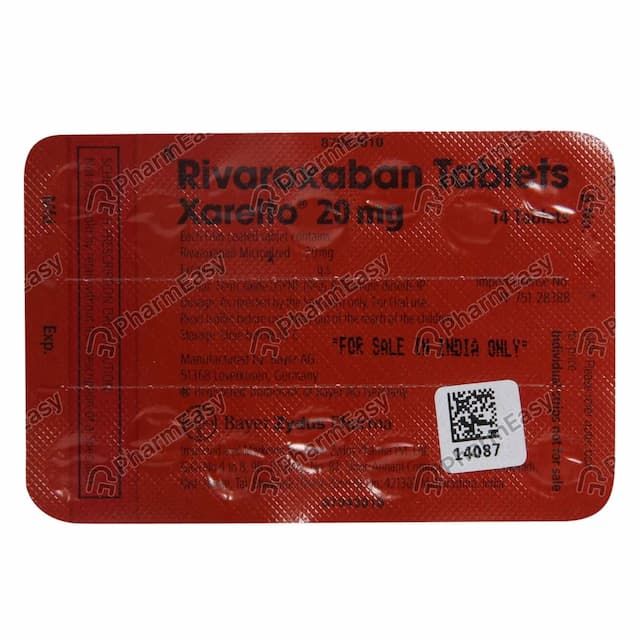 Xarelto 20mg Strip Of 28 Tablets