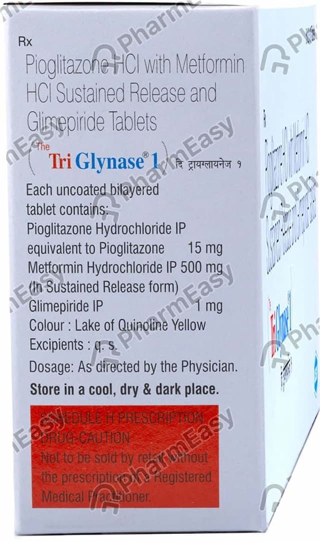 The Triglynase 1mg Strip Of 10 Tablets