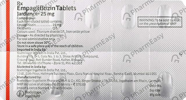 Jardiance 25mg Strip Of 10 Tablets