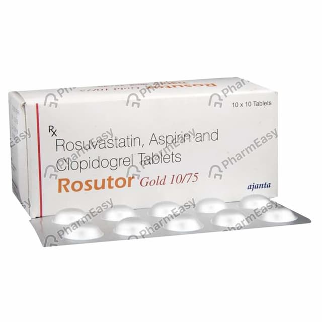 Rosutor Gold 10/75mg Strip Of 10 Tablets