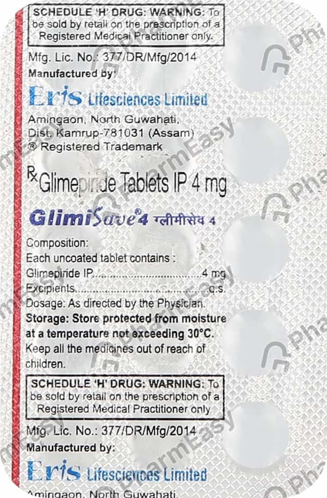 Glimisave 4mg Strip Of 15 Tablets
