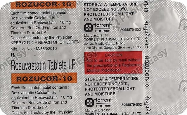 Rozucor 10mg Strip Of 15 Tablets