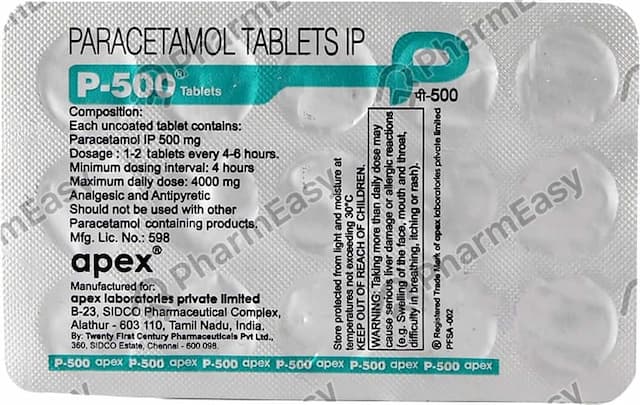 P 500 Strip Of 15 Tablets