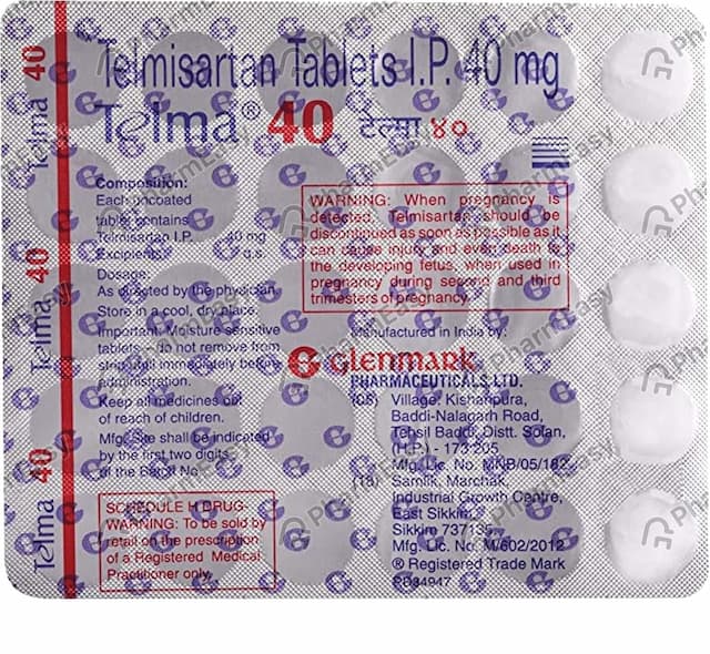 Telma 40mg Strip Of 30 Tablets