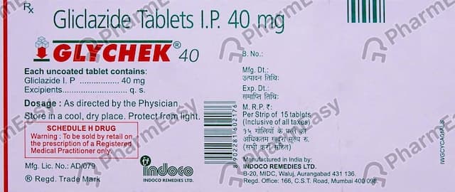 Glychek 40mg Strip Of 15 Tablets