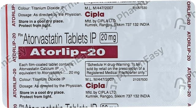 Atorlip 20mg Strip Of 15 Tablets