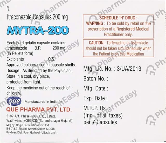Mytra 200mg Strip Of 7 Capsules