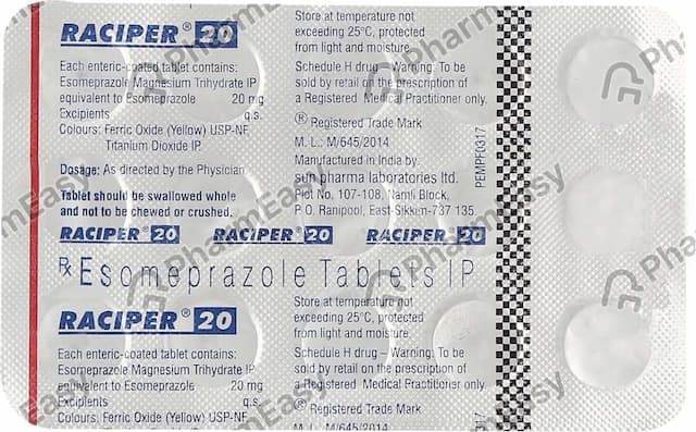 Raciper 20mg Strip Of 15 Tablets