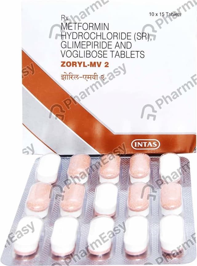 Zoryl Mv 2mg Strip Of 15 Tablets