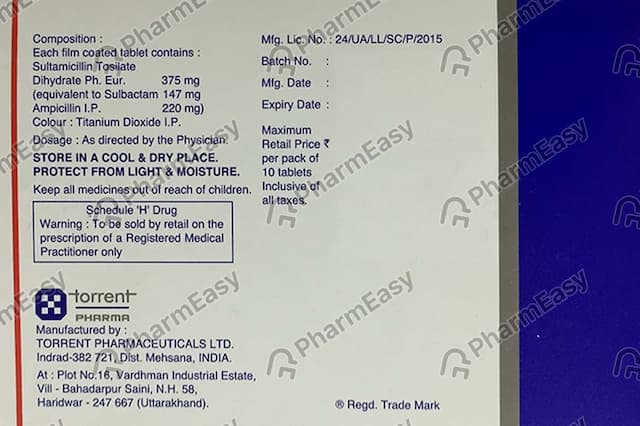 Sulbacin 375mg Strip Of 10 Tablets