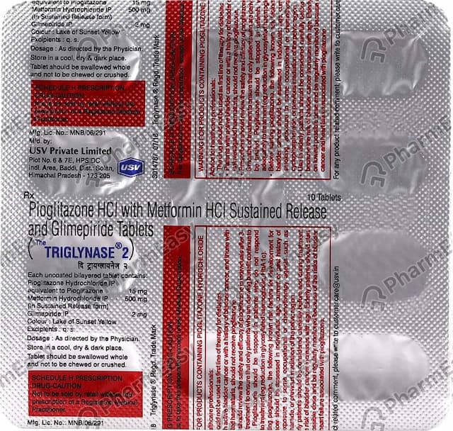 The Triglynase 2mg Strip Of 10 Tablets