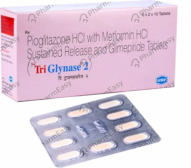 The Triglynase 2mg Strip Of 10 Tablets