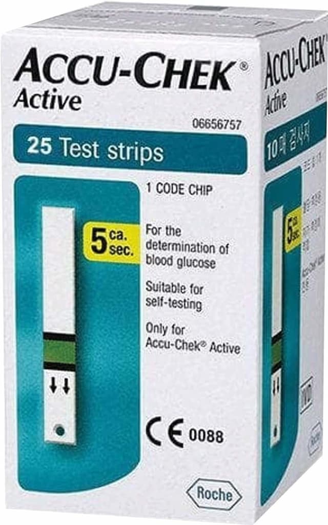 Accu-Chek Active Glucometer Test Strips Strip Of 25