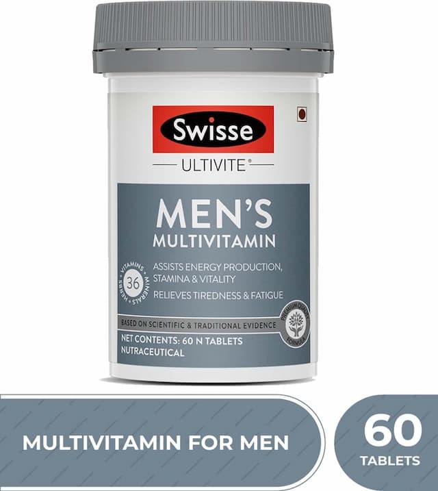 Swisse Ultivite Men'S Multivitamin Supplement For Energy Stamina & Vitality - 60 Tablets