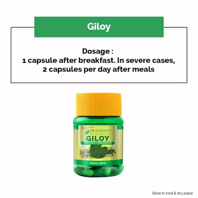 Dr. Vaidya'S Giloy Capsules | Immunity Boosting Capsules | 30 Capsules Each (Pack Of 2)