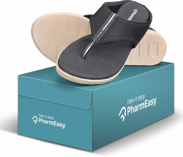 Pharmeasy Diabetic & Orthopedic Women Slippers (Fahion Range-1) Black Color, Size 5