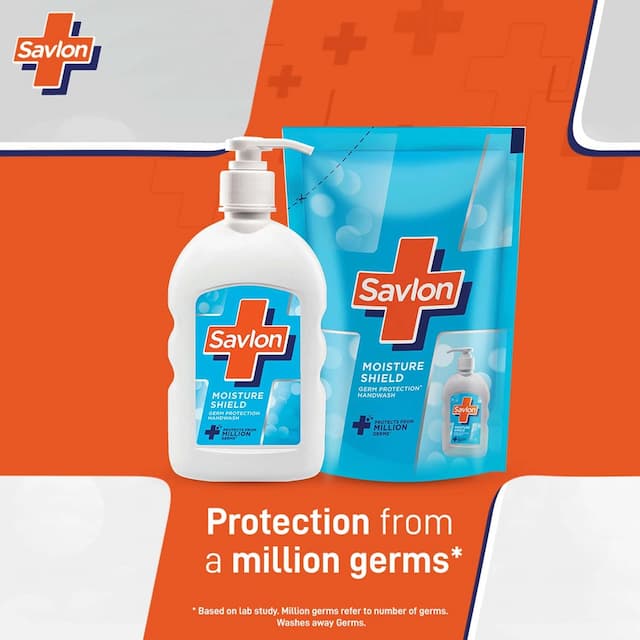 Savlon Moisture Shield Germ Protection Liquid Handwash 200ml Pump + 175ml Refill