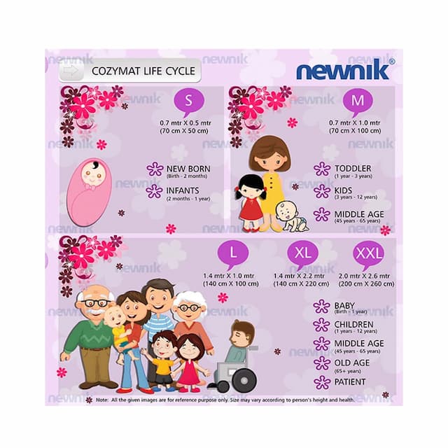 Newnik Cozymat Soft### Water-Proof &Amp; Reusable Mat (Size: 70cm X 50cm) Pink### Small