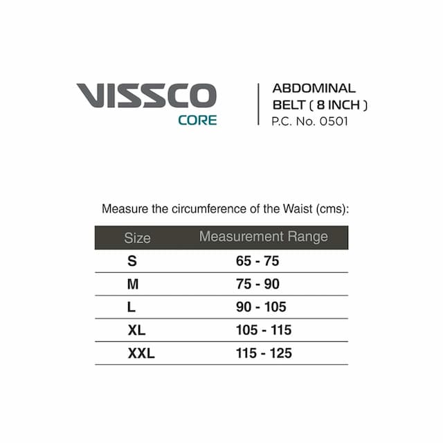 Vissco Core 8 Abdominal Belts 8 Inch Wide Xxl