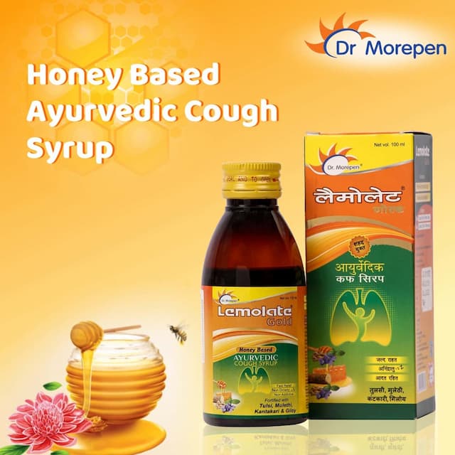 Dr. Morepen Lemolate Gold Ayurvedic Cough Syrup - 100ml