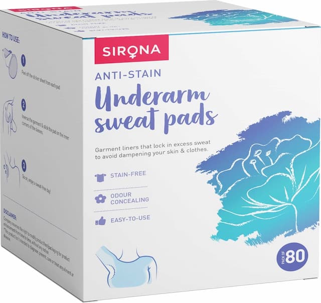 Sirona Under Arm Sweat Pads For Men And Women - 80 Pads