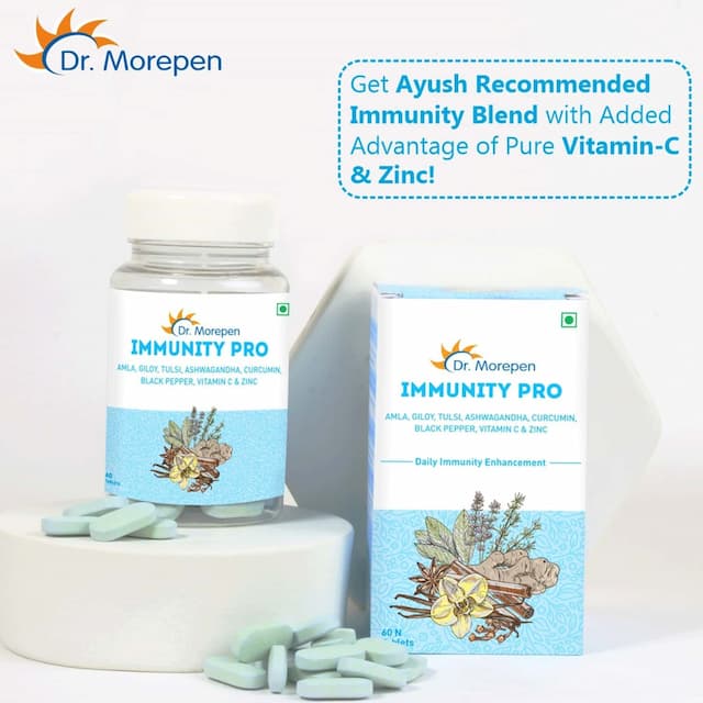 Dr. Morepen Immunity Pro Tablet With Natural Amla, Giloy,Tulsi,Ashwagandha,Vitamin C- 60 Veg Tablets