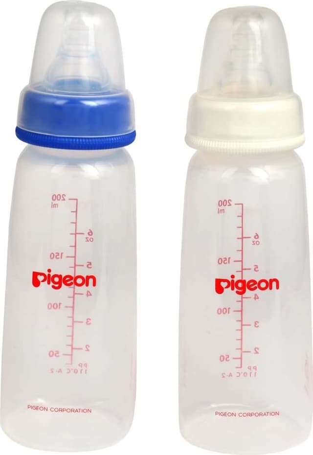 Pigeon Peristaltic Nursing Bottle Twin Pack Kpp 240ml (Blue & White) Nipple L