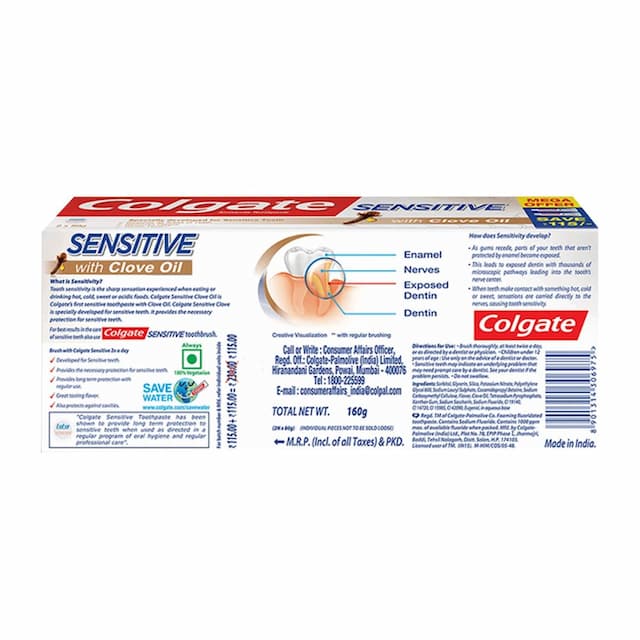 Colgate Sensitive With Clove Oil Tooth Paste 160 Gm
