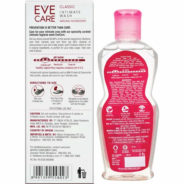 Evecare Classic Intimate Wash For Women - 200ml