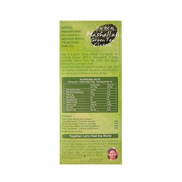 Organic Wellness Owreal Mashallah Green Classic Tea 25 Bag