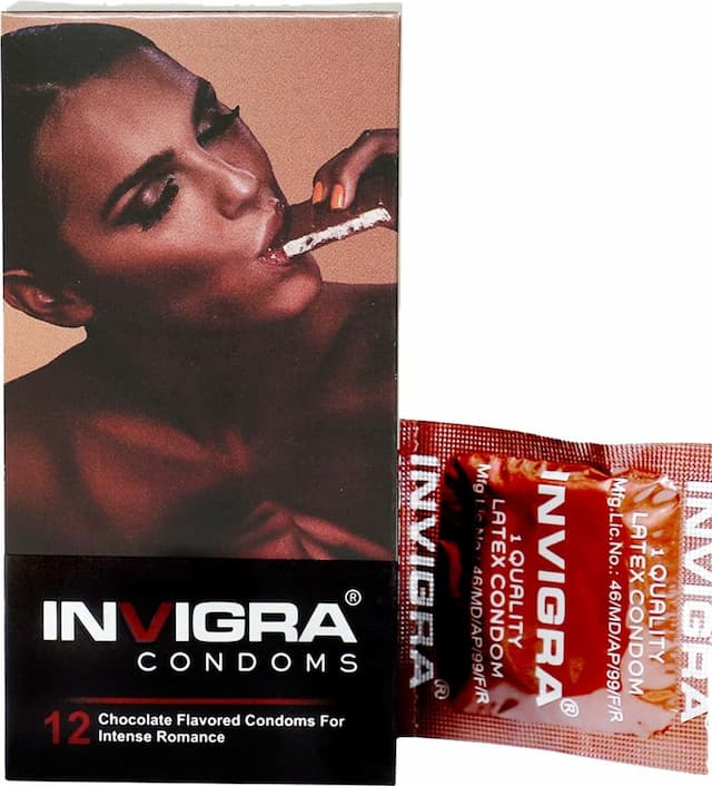 Invigra Chocolate Condoms - 12 Condoms