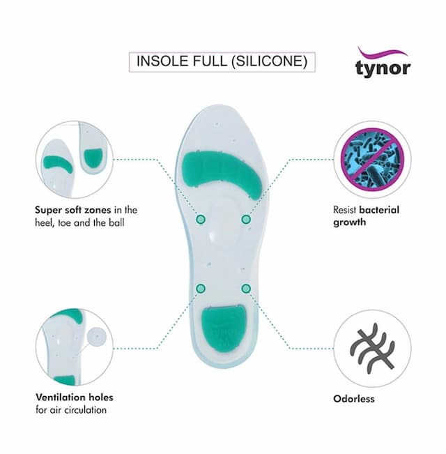 Tynor K 01 Insole Full Silicon Pair Size Large