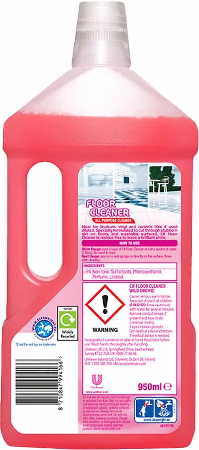 Cif Wild Orchid Multipurpose Floor Cleaner With Fresh Fragrance,Leaves For Shiny Clean Surface-950ml