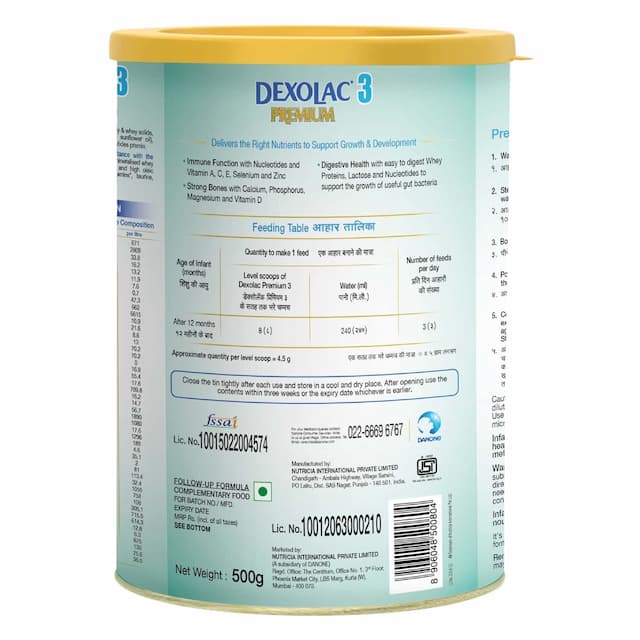 Dexolac Premium 3 Powder 500 Gm