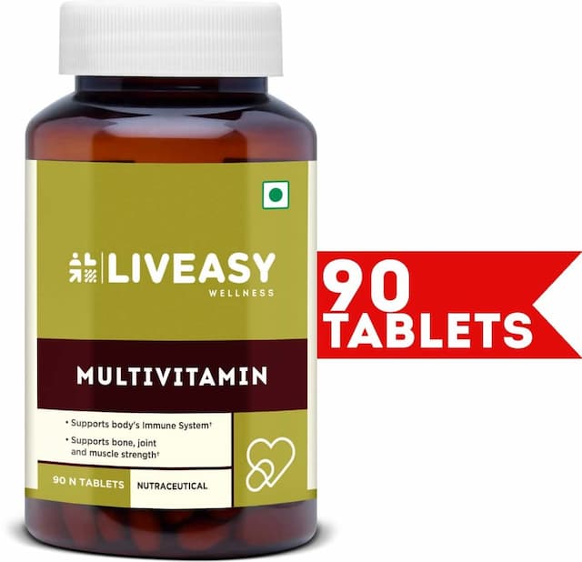 Liveasy Wellness Multivitamin Multimineral - Immunity Booster - Complete Nutrition - Bottle Of 90