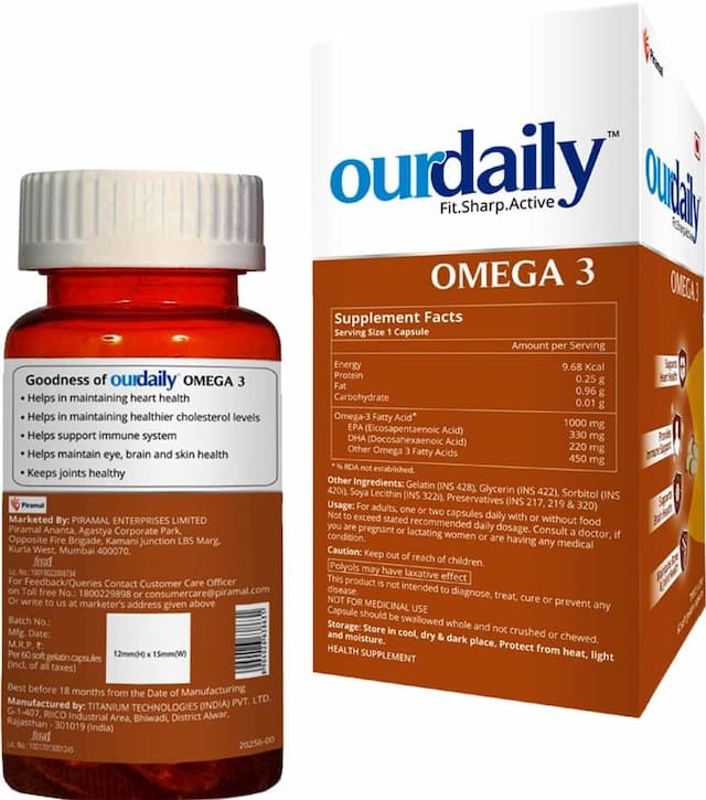 Ourdaily Omega 3-1000mg - 60 Capsules
