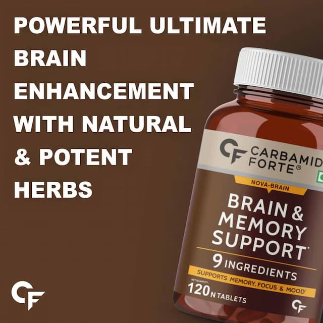 Carbamide Forte Brain Support Supplement ,Brahmi,Ginkgo Biloba-120 Tablets