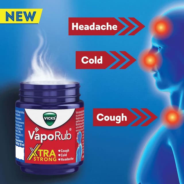 Vicks Vaporub Xtra Strong 25 Ml,Relief From Cold, Cough, Headache And Body Pain